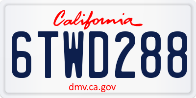 CA license plate 6TWD288