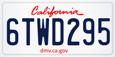 CA license plate 6TWD295