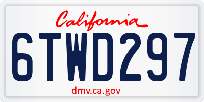 CA license plate 6TWD297