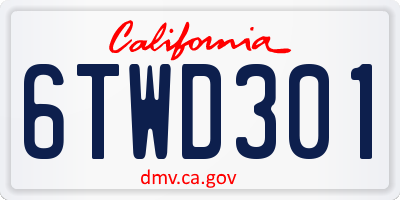 CA license plate 6TWD301