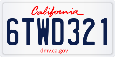 CA license plate 6TWD321