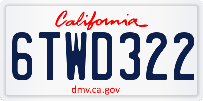 CA license plate 6TWD322