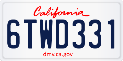 CA license plate 6TWD331