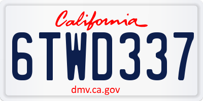 CA license plate 6TWD337