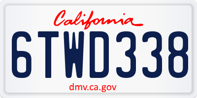 CA license plate 6TWD338
