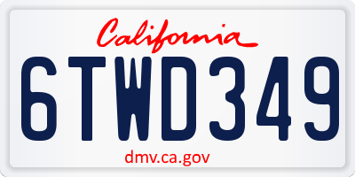 CA license plate 6TWD349
