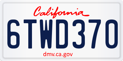 CA license plate 6TWD370