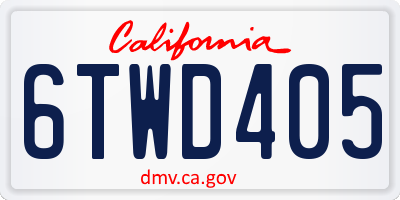 CA license plate 6TWD405