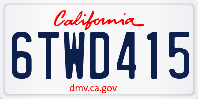 CA license plate 6TWD415