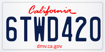 CA license plate 6TWD420