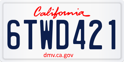 CA license plate 6TWD421