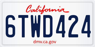 CA license plate 6TWD424