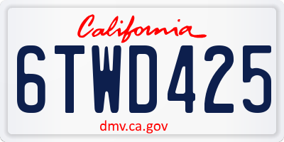 CA license plate 6TWD425