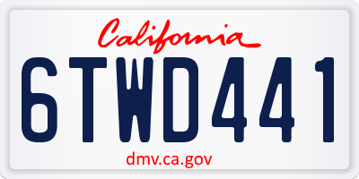 CA license plate 6TWD441