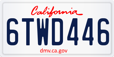 CA license plate 6TWD446