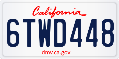 CA license plate 6TWD448