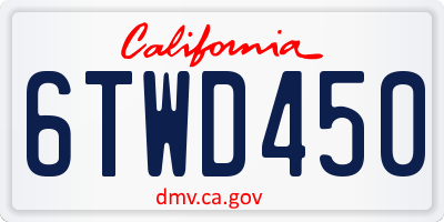 CA license plate 6TWD450