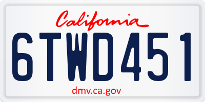 CA license plate 6TWD451