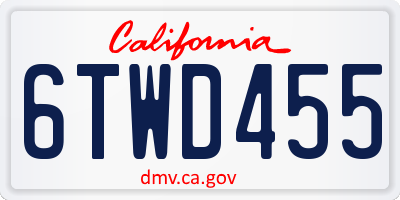 CA license plate 6TWD455