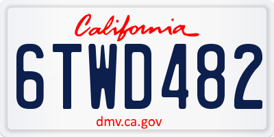 CA license plate 6TWD482