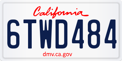 CA license plate 6TWD484