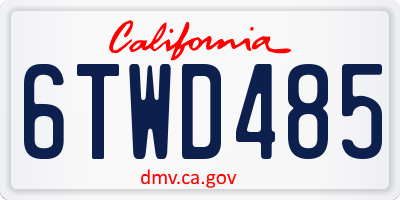 CA license plate 6TWD485
