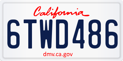 CA license plate 6TWD486
