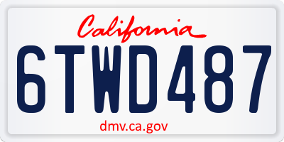 CA license plate 6TWD487