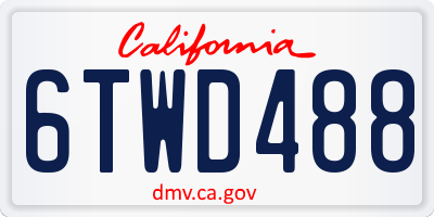 CA license plate 6TWD488