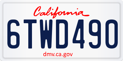 CA license plate 6TWD490