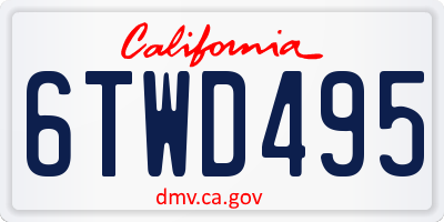 CA license plate 6TWD495