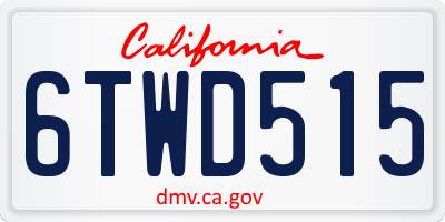 CA license plate 6TWD515