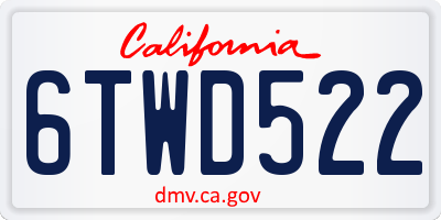 CA license plate 6TWD522