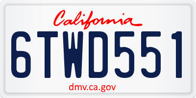 CA license plate 6TWD551