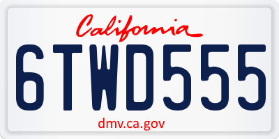 CA license plate 6TWD555