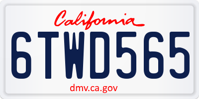 CA license plate 6TWD565