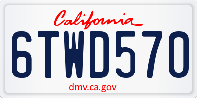 CA license plate 6TWD570
