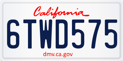 CA license plate 6TWD575