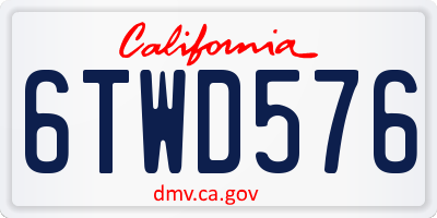 CA license plate 6TWD576