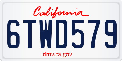 CA license plate 6TWD579