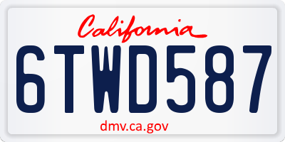CA license plate 6TWD587
