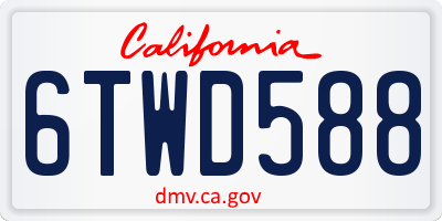CA license plate 6TWD588