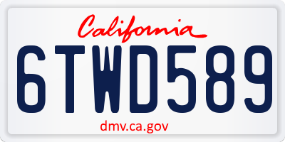 CA license plate 6TWD589