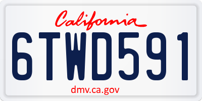 CA license plate 6TWD591