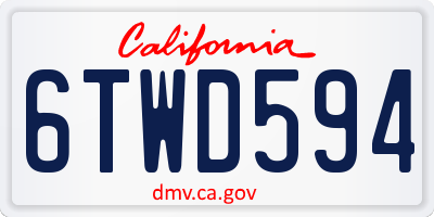 CA license plate 6TWD594