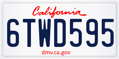 CA license plate 6TWD595