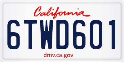 CA license plate 6TWD601