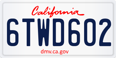 CA license plate 6TWD602