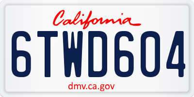 CA license plate 6TWD604