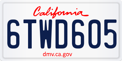 CA license plate 6TWD605